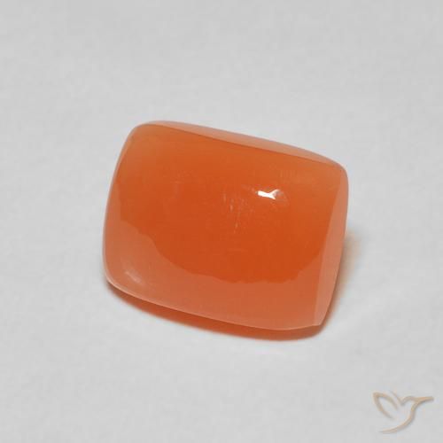 9,17 ctw natürlicher rötlich-orange Mondstein, Kissen, Lichtdurchlässig