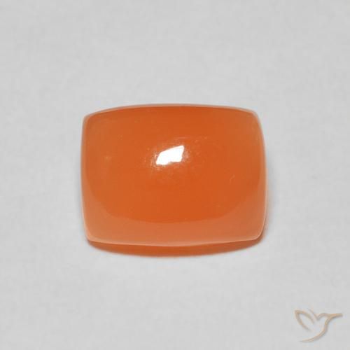 2.44ct Natürlicher rötlich-orange Mondstein, Kissen, Lichtdurchlässig