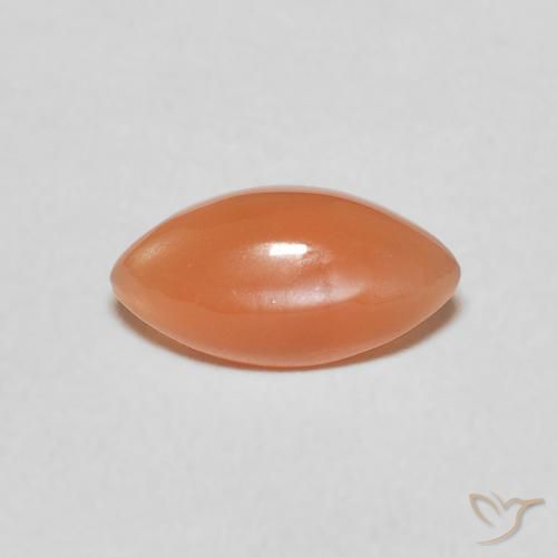0.89ct Natürlicher Mittelorange Mondstein, Marquise, Lichtdurchlässig