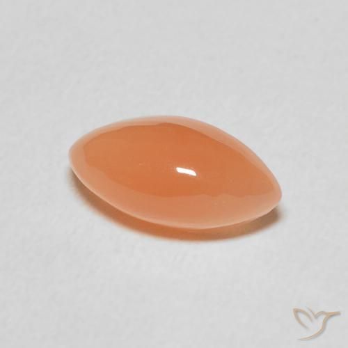 9,17 ctw natürlicher Helles rötliches Orange Mondstein, Marquise, Lichtdurchlässig