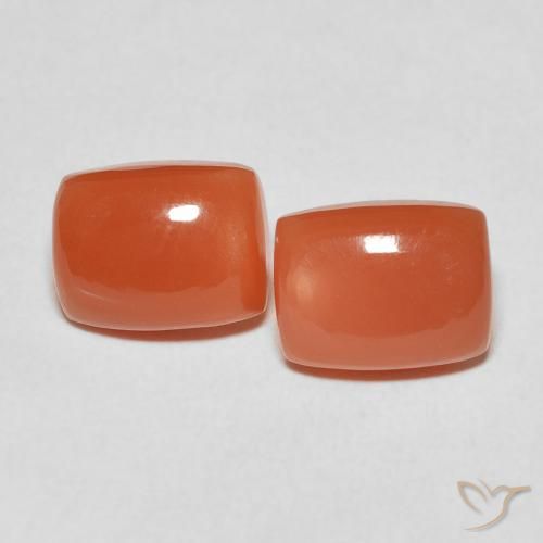 4.60ctw Natürlicher Mittelorange Mondstein, Kissen, Lichtdurchlässig