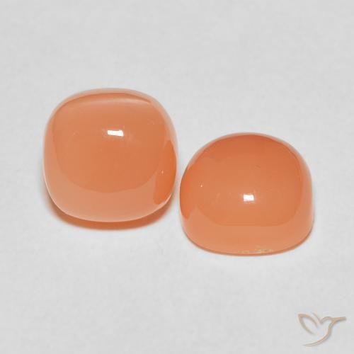 5.20 ct natürliche Helles rötliches Orange Mondstein-Edelsteine, Kissen, Lichtdurchlässig