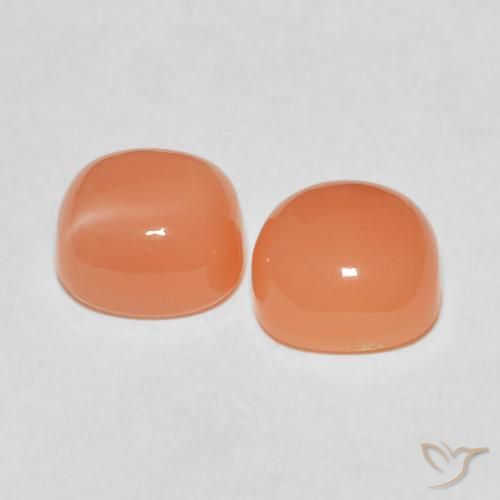 5.20 ct natürliche Helles rötliches Orange Mondstein-Edelsteine, Kissen, Lichtdurchlässig