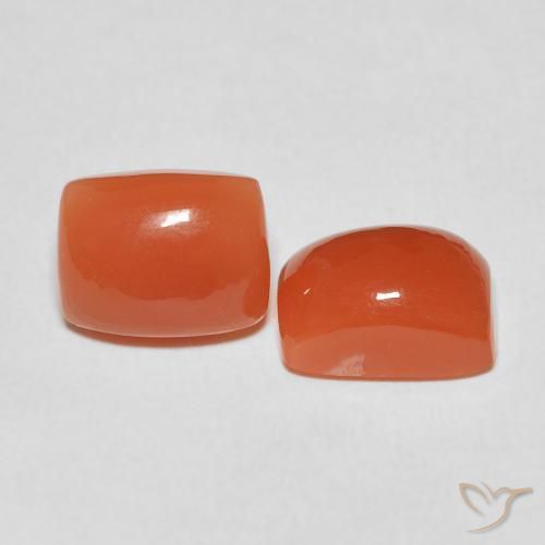 4.77 ct natürliche Feuerorange Mondstein-Edelsteine, Kissen, Lichtdurchlässig