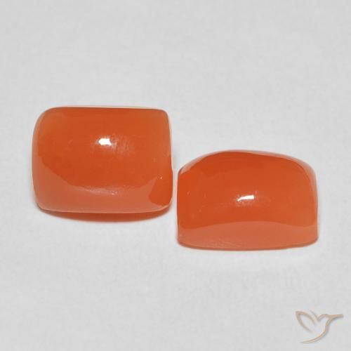 5.26 ct natürliche Feuerorange Mondstein-Edelsteine, Kissen, Lichtdurchlässig