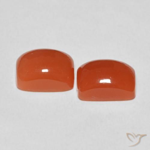 5.12 ct natürliche Mittelorange Mondstein-Edelsteine, Kissen, Lichtdurchlässig