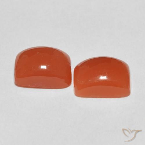 5.32 ct natürliche Mittelorange Mondstein-Edelsteine, Kissen, Lichtdurchlässig