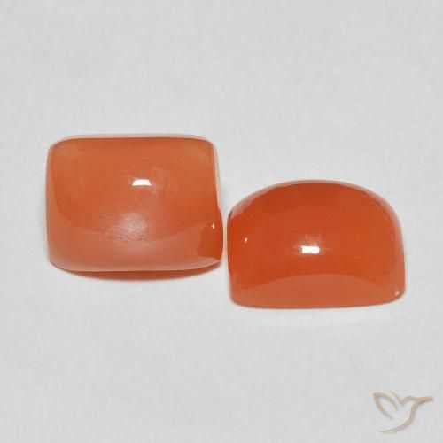 5.23 ct natürliche Feuerorange Mondstein-Edelsteine, Kissen, Lichtdurchlässig
