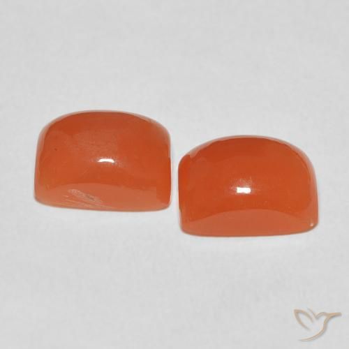 5.23 ct natürliche Feuerorange Mondstein-Edelsteine, Kissen, Lichtdurchlässig