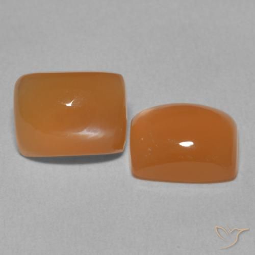 5.07 ct natürliche Warme Aprikosenorange Mondstein-Edelsteine, Kissen, Lichtdurchlässig