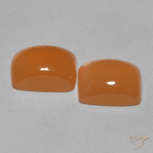 5.07 ct natürliche Warme Aprikosenorange Mondstein-Edelsteine, Kissen, Lichtdurchlässig