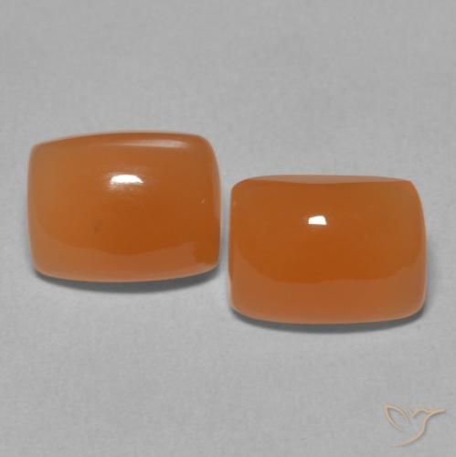 4.76ctw Natürlicher Warme Aprikosenorange Mondstein, Kissen, Lichtdurchlässig