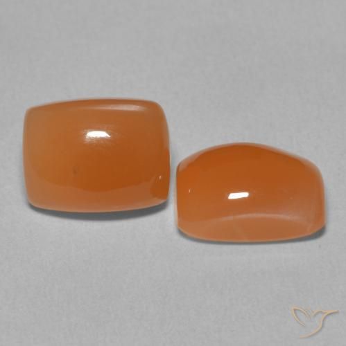 4.76 ct natürliche Warme Aprikosenorange Mondstein-Edelsteine, Kissen, Lichtdurchlässig
