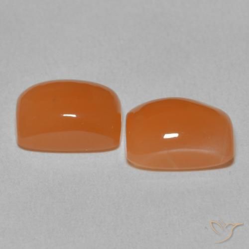4.76 ct natürliche Warme Aprikosenorange Mondstein-Edelsteine, Kissen, Lichtdurchlässig
