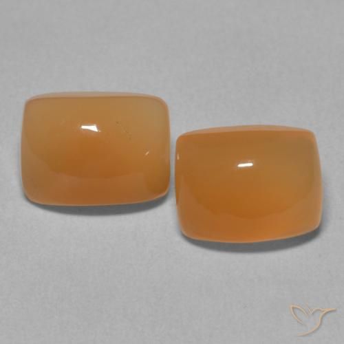 5.14ctw Natürlicher rötlich-orange Mondstein, Kissen, Lichtdurchlässig