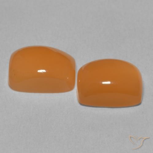 5.14 ct natürliche rötlich-orange Mondstein-Edelsteine, Kissen, Lichtdurchlässig