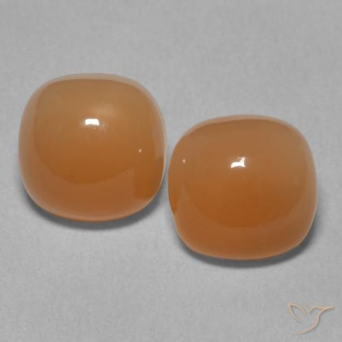 4.54ctw Natürlicher hellorange Mondstein, Kissen, Lichtdurchlässig