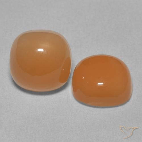 4.54 ct natürliche hellorange Mondstein-Edelsteine, Kissen, Lichtdurchlässig