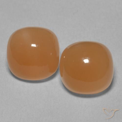 4.79ctw Natürlicher rötlich-orange Mondstein, Kissen, Lichtdurchlässig