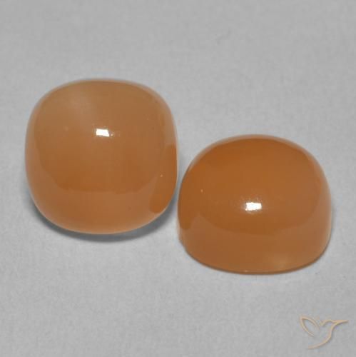 4.79 ct natürliche rötlich-orange Mondstein-Edelsteine, Kissen, Lichtdurchlässig