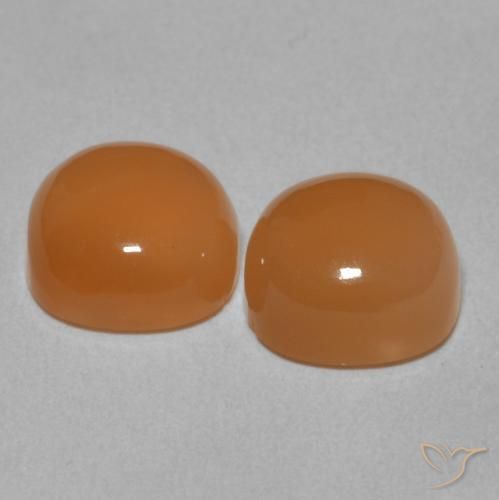 4.79 ct natürliche rötlich-orange Mondstein-Edelsteine, Kissen, Lichtdurchlässig