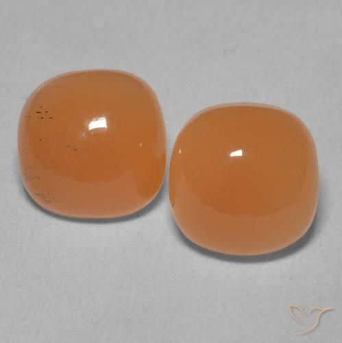 4.28ctw Natürlicher Mittelorange Mondstein, Kissen, Lichtdurchlässig