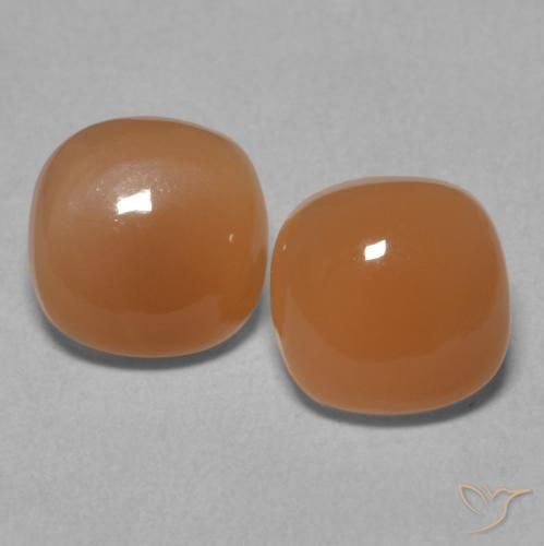 4.03ctw Natürlicher Warme Aprikosenorange Mondstein, Kissen, Lichtdurchlässig