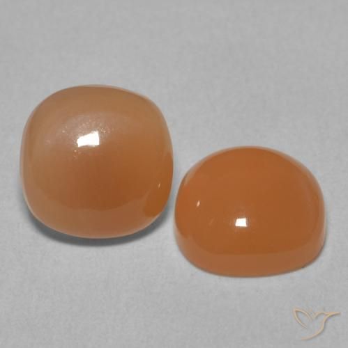 4.03 ct natürliche Warme Aprikosenorange Mondstein-Edelsteine, Kissen, Lichtdurchlässig