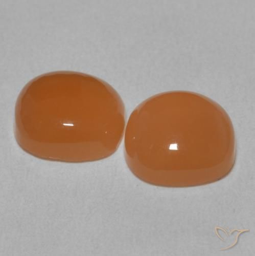 4.03 ct natürliche Warme Aprikosenorange Mondstein-Edelsteine, Kissen, Lichtdurchlässig