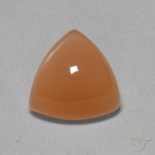 1.91ct Natürlicher Warme Aprikosenorange Mondstein, Trillion, Lichtdurchlässig