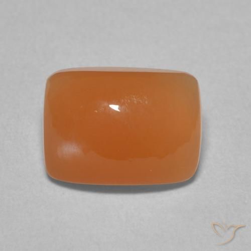 2.14ct Natürlicher Mittelorange Mondstein, Kissen, Lichtdurchlässig