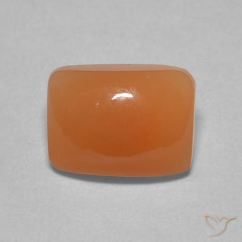 2.00ct Natürlicher hellorange Mondstein, Kissen, Lichtdurchlässig