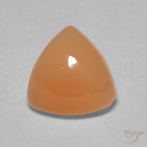 1.67ct Natürlicher Helles rötliches Orange Mondstein, Trillion, Lichtdurchlässig