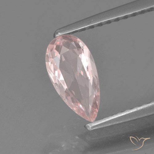 0.58ct Natürlicher hellrose-rosa Morganit, Birnenform, VVS-VS