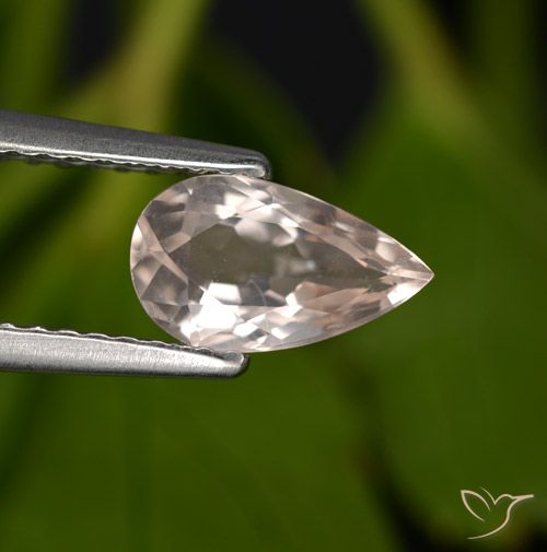 0.83ct Natürlicher Lachs-rosa Morganit, Birnenform, VVS-VS