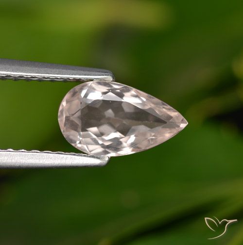 0.86ct Natürlicher Lachs-rosa Morganit, Birnenform, VVS