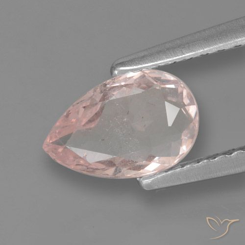 0.73ct Natürlicher Mittel-Hellrosa Morganit, Birnenform, VS