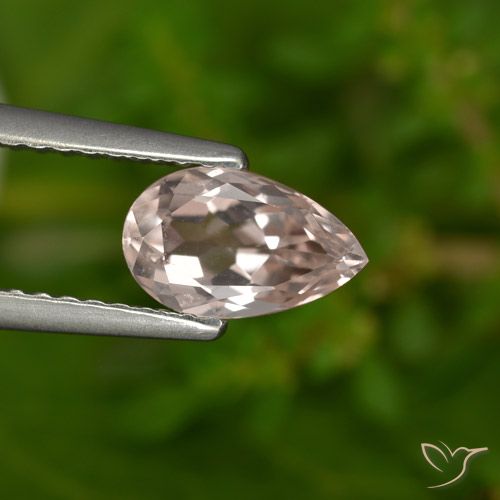 0.80ct Natürlicher Sehr helles Rosa Morganit, Birnenform, VVS-VS
