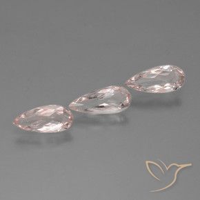 1.24 ct natürliche Mittel-Hellrosa Morganit-Edelsteine, Birnenform, VVS-VS