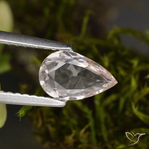 0.68ct Natürlicher hellrosa Morganit, Birnenform, VVS