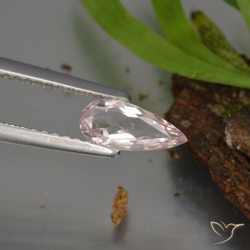 0.44ct Natürlicher hellrosa Morganit, Birnenform, VVS-VS