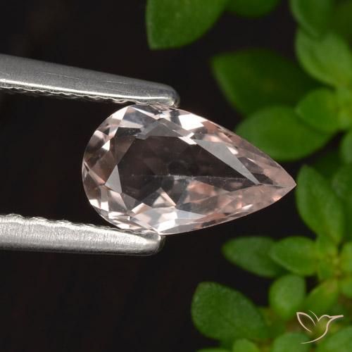 0.48ct Natürlicher Mittelrosa Morganit, Birnenform, VVS