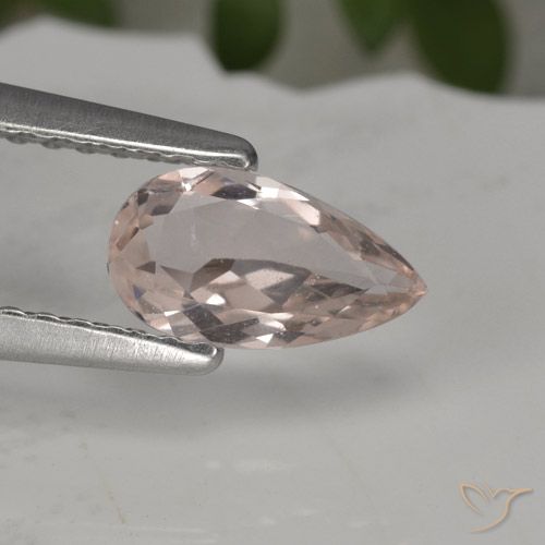 0.57ct Natürlicher Sehr helles Rosa Morganit, Birnenform, VS