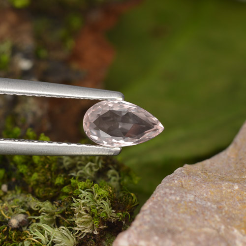 9,17 ctw natürlicher Hellrosa Morganit, Birnenform, VVS