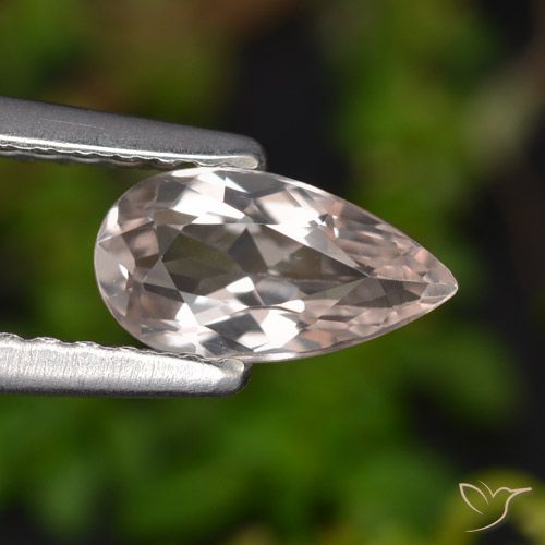 0.56ct Natürlicher hellrosa Morganit, Birnenform, VVS