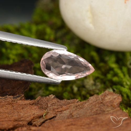 0.70ct Natürlicher Mittelrosa Morganit, Birnenform, VVS