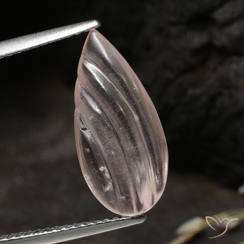 3.05ct Natürlicher Korallenrosa-Ton Morganit, Birnenform, Transparent