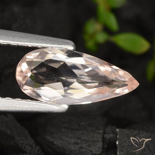 0.78ct Natürlicher Lachs-rosa Morganit, Birnenform, VVS-VS
