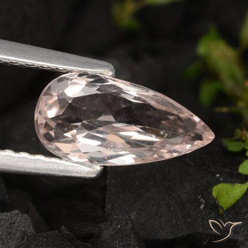 0.94ct Natürlicher Lachs-rosa Morganit, Birnenform, VVS-VS