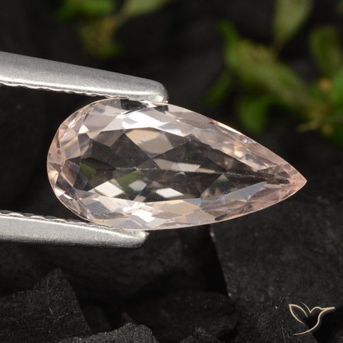 0.80ct Natürlicher Mittelrosa Morganit, Birnenform, VVS-VS